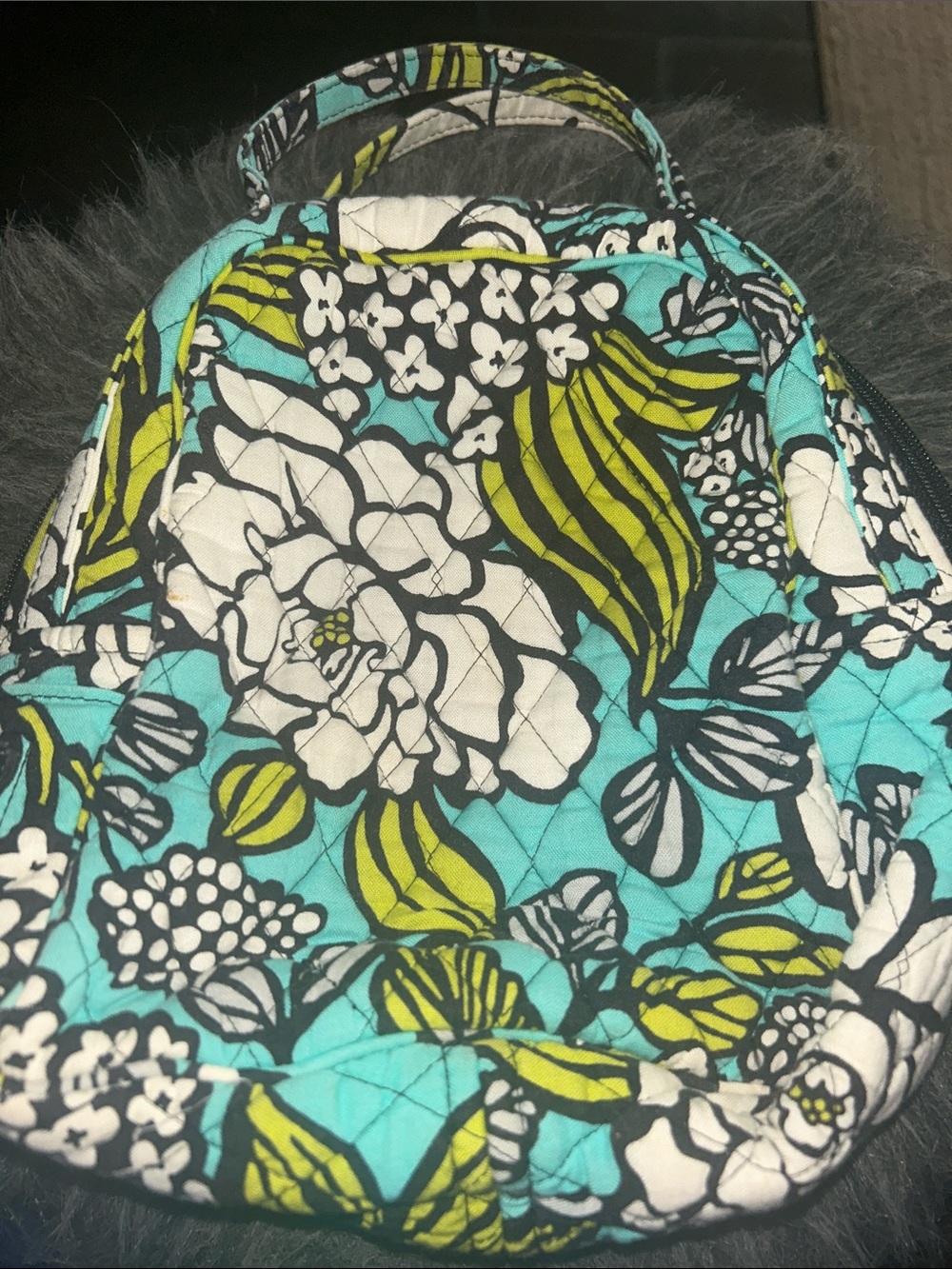 Vera Bradley Turquoise, White & Lime Floral Mini Backpack - Picture 5 of 6